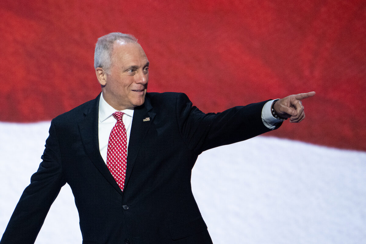 House Majority Leader Steve Scalise, R-La., speaks at the Republican National Convention in Milwaukee on Tuesday.