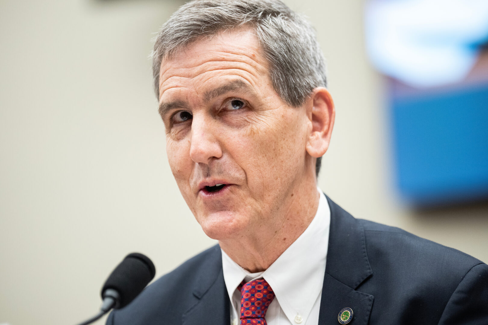 Mike Whitaker, administrator of the Federal Aviation Administration, testifies during a House Transportation and Infrastructure Committee hearing in February. 