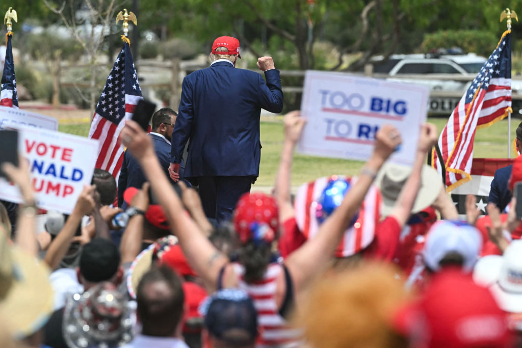 Electoral models can’t account for the idiosyncratic factors that are shaping the current presidential race, Shapiro writes. Above, Donald Trump leaves a campaign rally at Sunset Park in Las Vegas on June 9. 