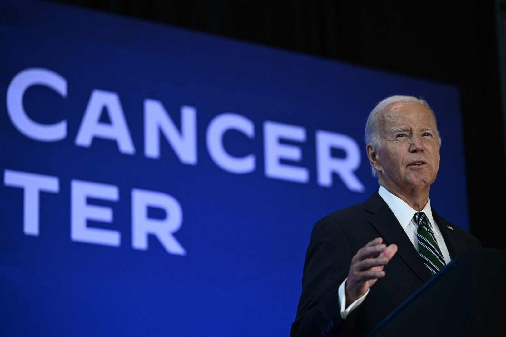 President Joe Biden speaks at a Biden Cancer Moonshot Event at Tulane University in New Orleans on August 13, 2024.