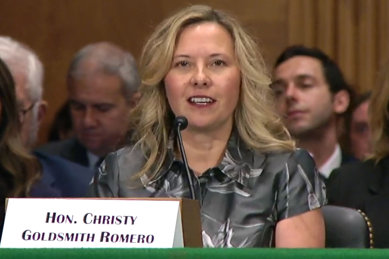 Christy Goldsmith Romero, President Joe Biden’s nominee to chair the FDIC, testifies at her confirmation hearing on Thursday.