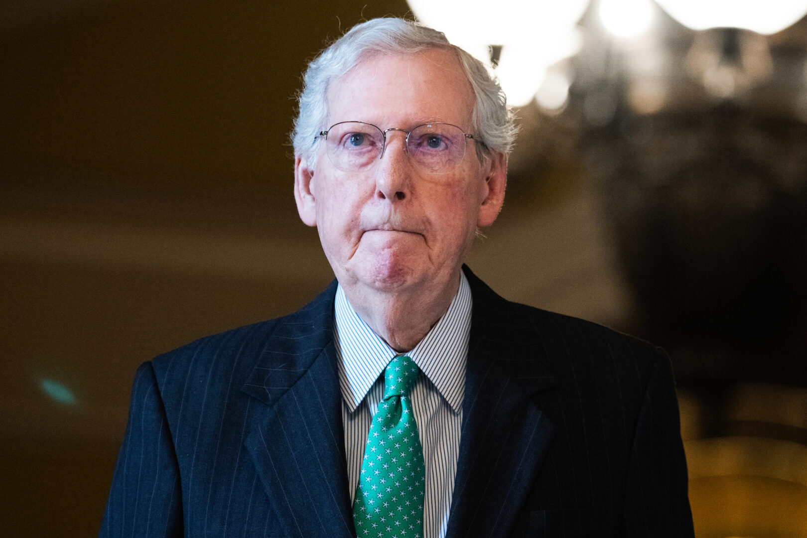 Minority Leader Mitch McConnell, R-Ky., is seen after the Senate luncheons in the Capitol on Tuesday. 