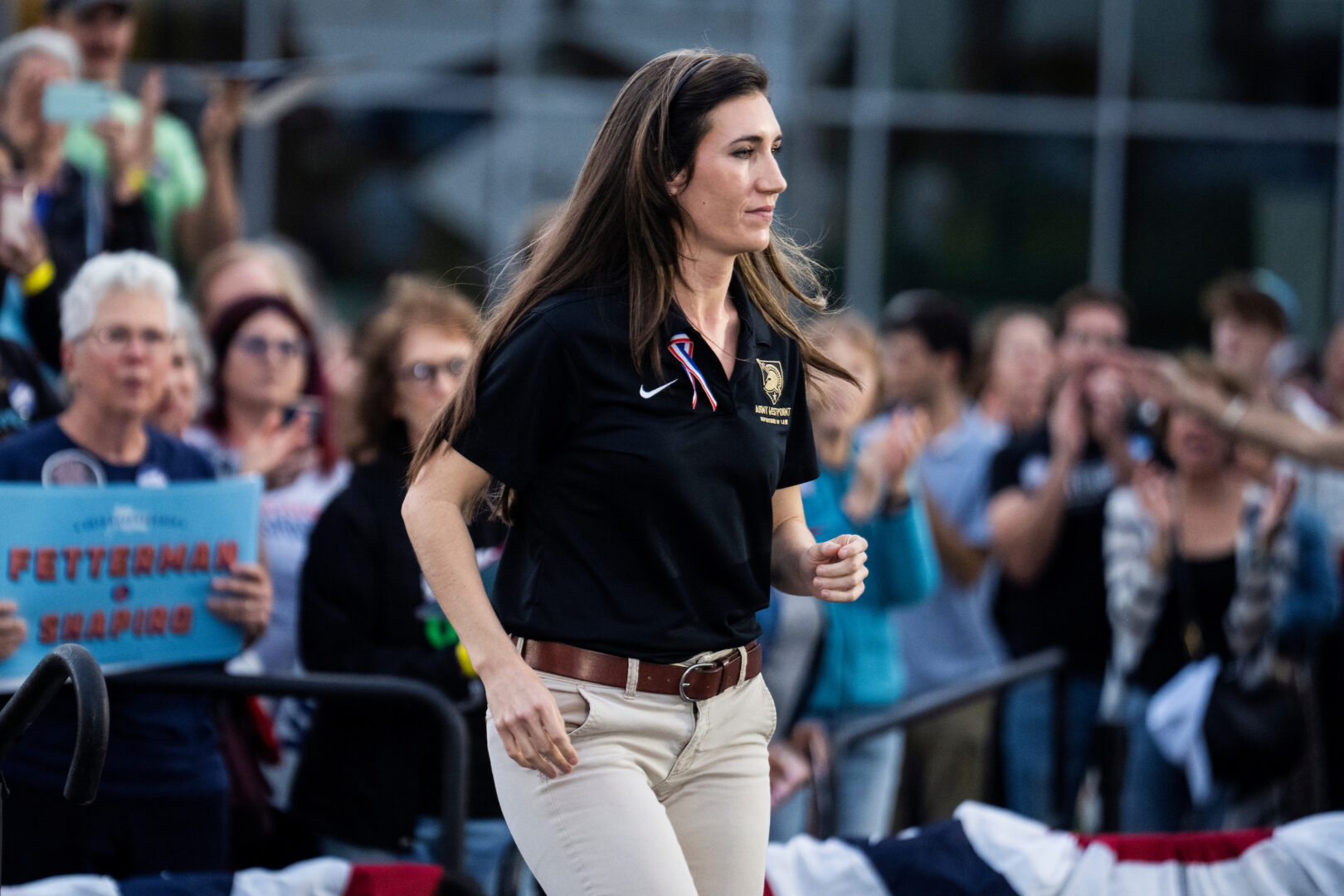 Democrat Ashley Ehasz, who is making her second run in Pennsylviania's 1st District, attends a campaign rally on Nov. 6, 2022.