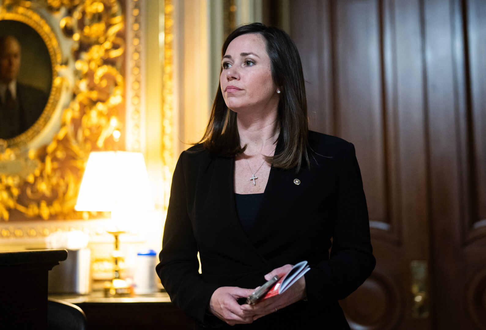 Freshman Sen. Katie Britt, R-Ala., seen in the Capitol during votes on Jan. 9, delivered the Republican response to President Joe Biden's State of the Union address on Thursday.