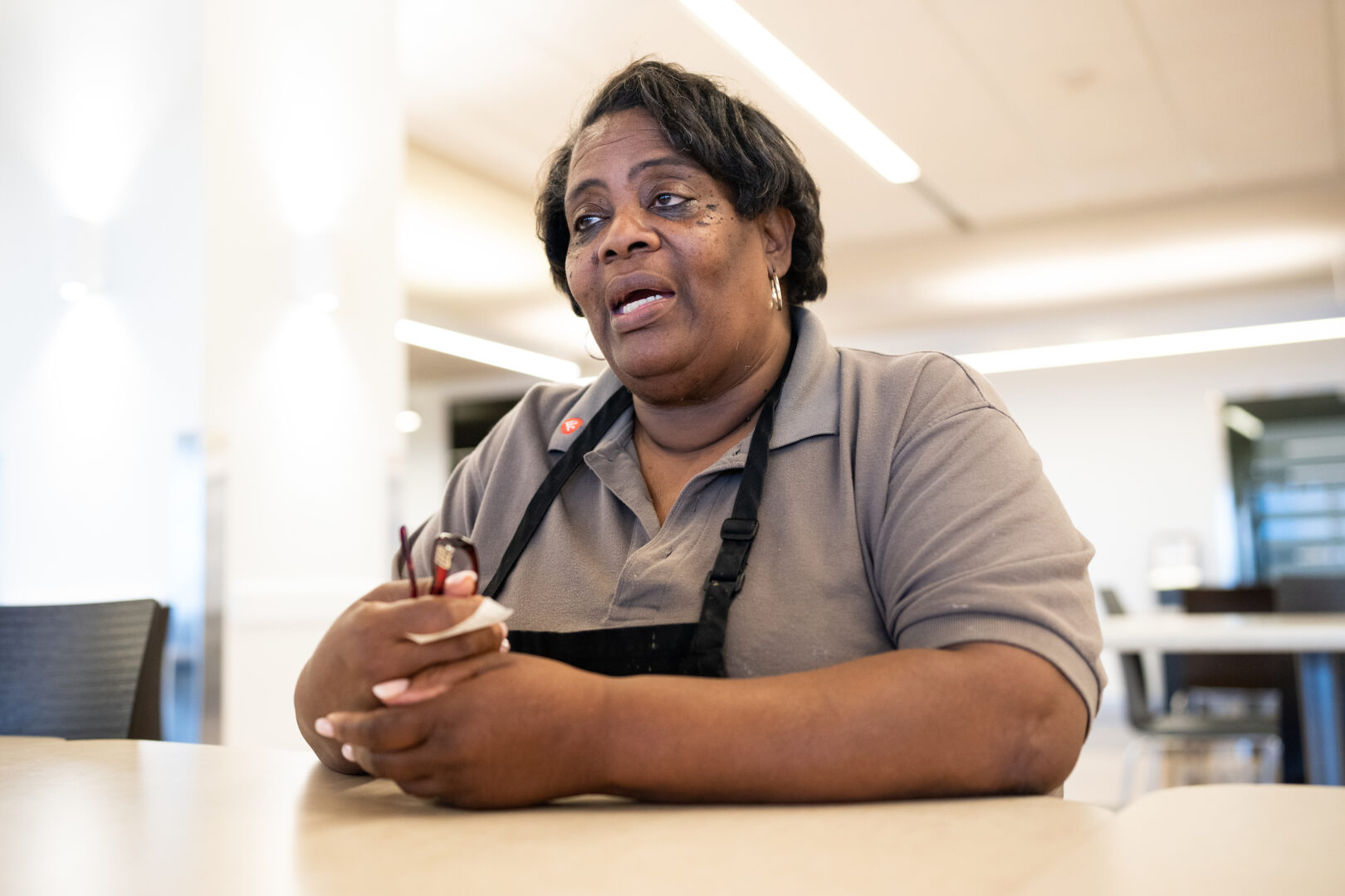 Willie Price had her car stolen this month several blocks from the Capitol. Above, she is seen during a September 2023 interview about what a federal government shutdown could mean for contractors in the Capitol complex.  