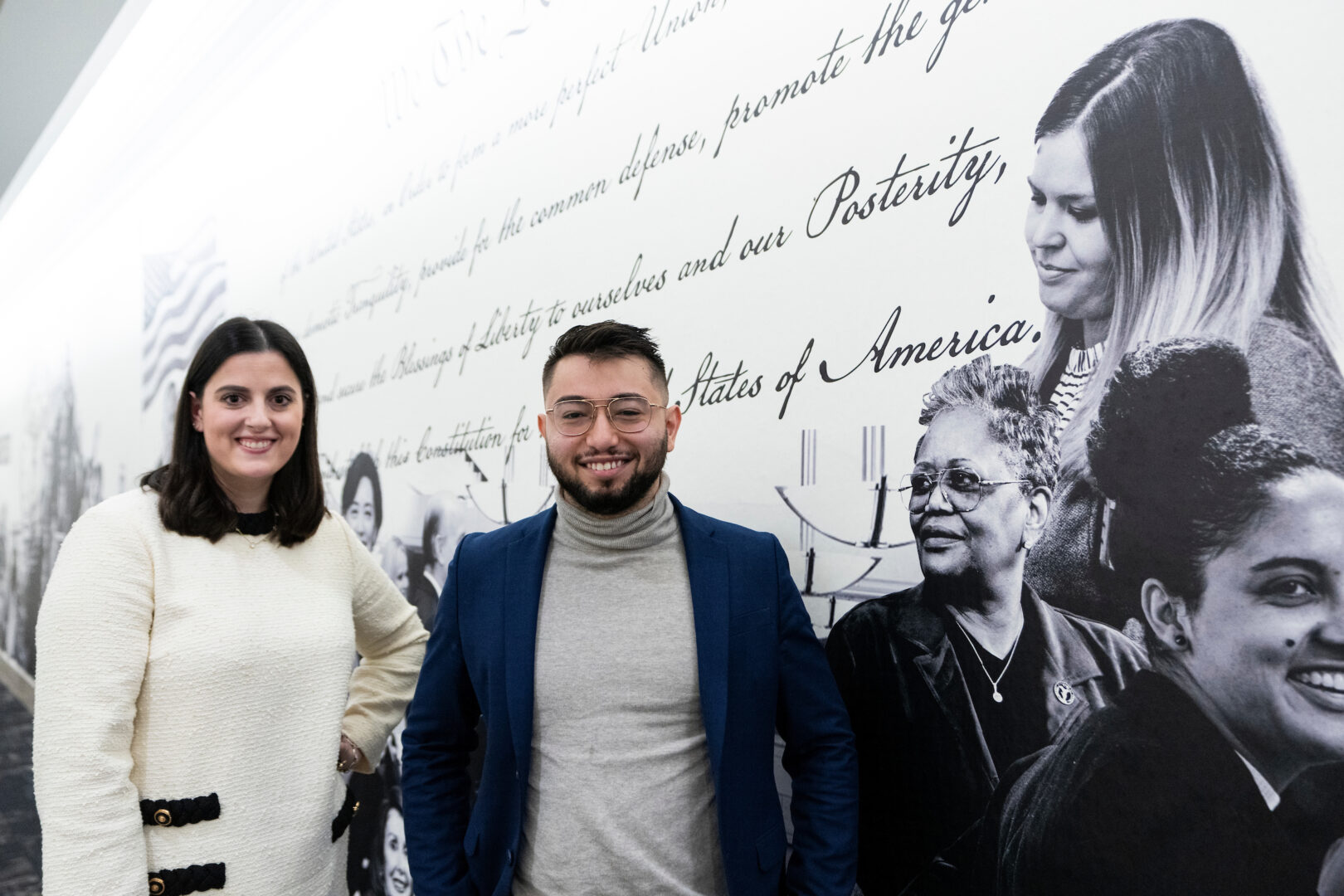 Maggie Mahfood-Bradley, director of special projects for the CAO, and Bisher Martini, House Intern Resource Office coordinator, are seen in the Longworth House Office Building on May 10. 