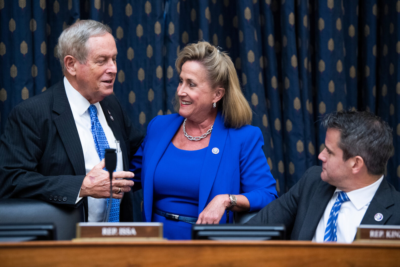 Reps. Joe Wilson, left, and Ann Wagner, center, both members of the House Foreign Affairs Committee, are seeking to become the top Republican on the panel next year.