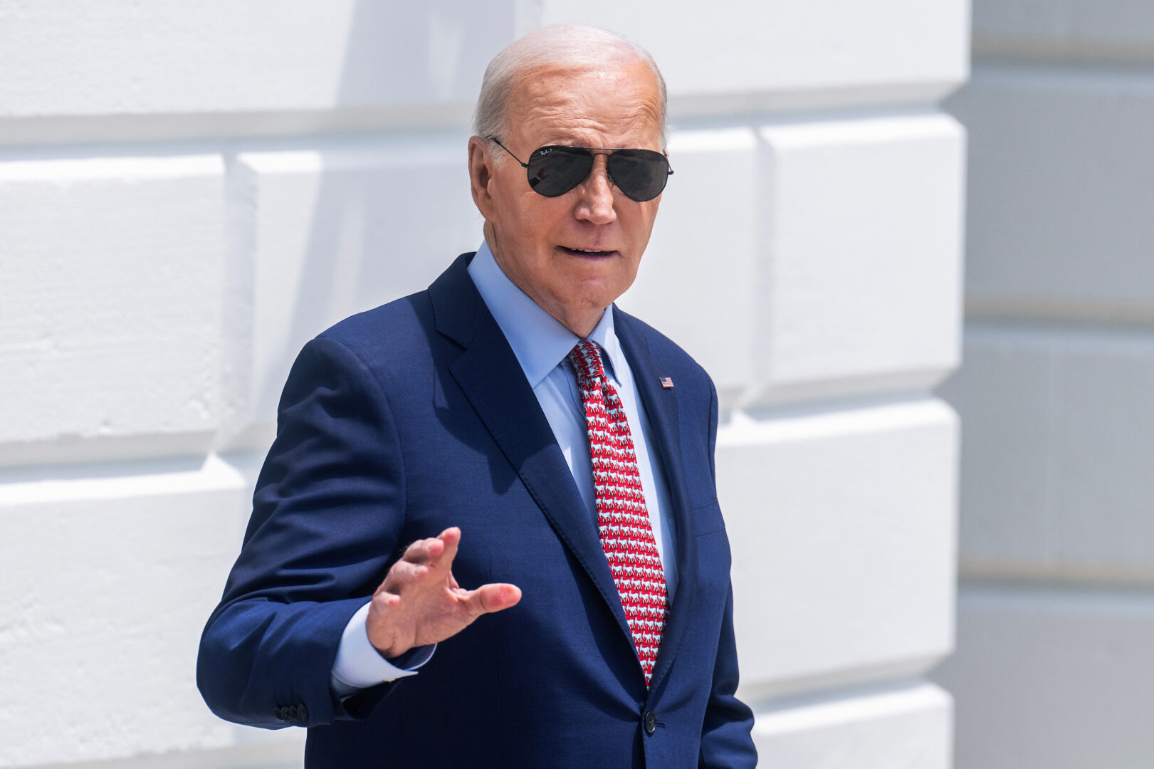 President Joe Biden makes his way to Marine One en route to Philadelphia on the South Lawn of the White House on May 29. 